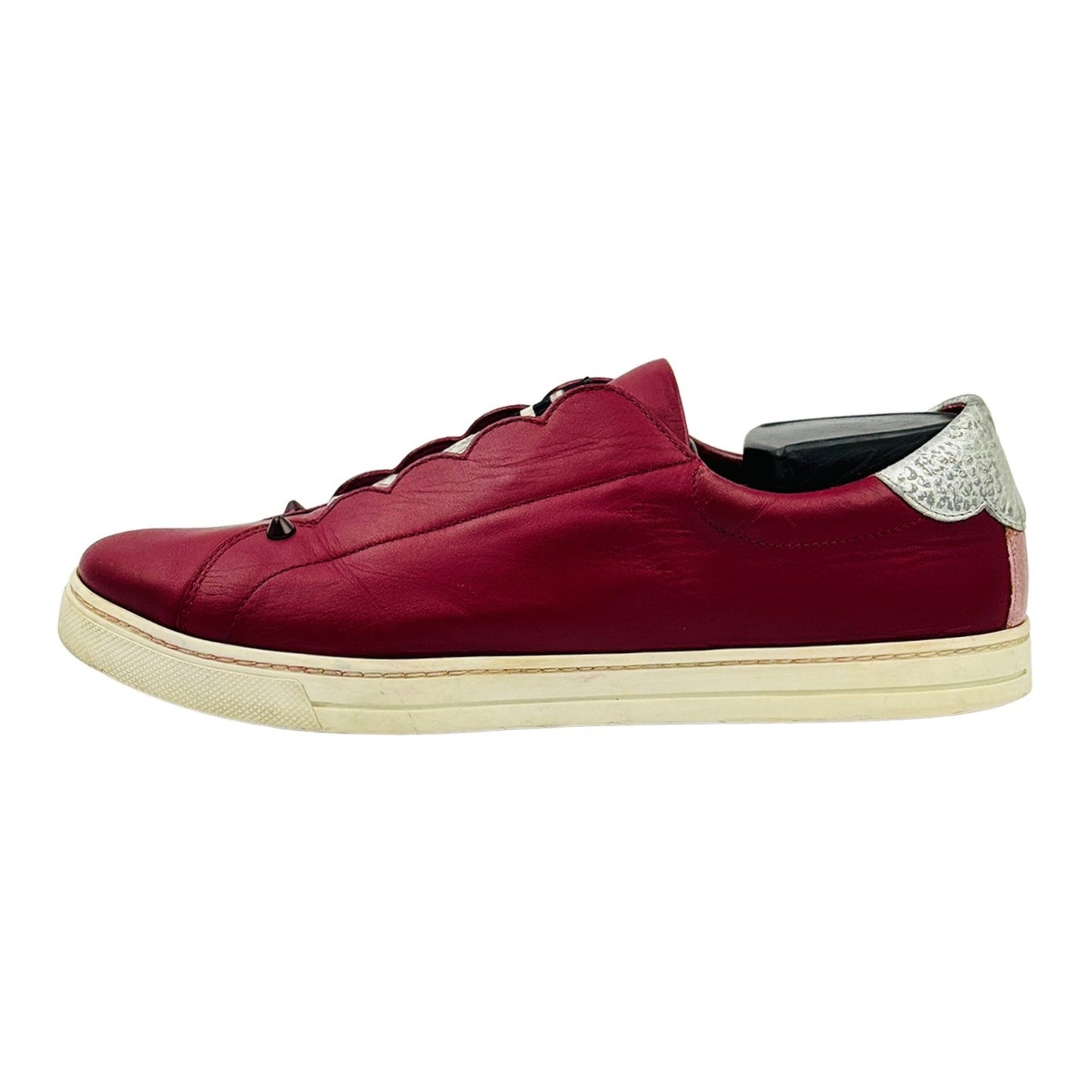 Fendi Rockoko Scalloped 'Burgundy' Leather Shoes (Size 40)