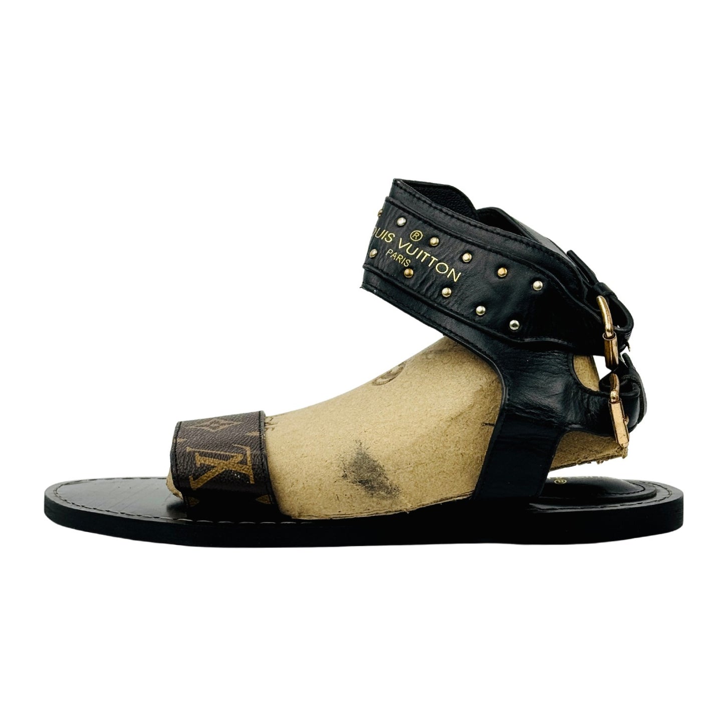 Louis Vuitton Nomad Black Italy Made Sandals (Size 39)