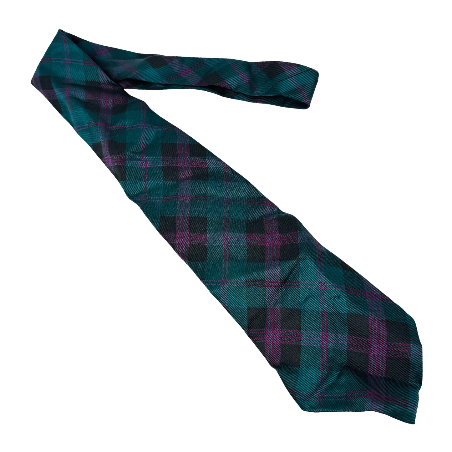 Ralph Lauren Green Tartan 'Checks' Tie (Size Regular)