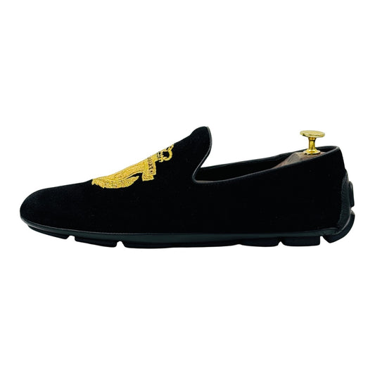 Billionaire Men's Black Velvet Loafers (Size 41)