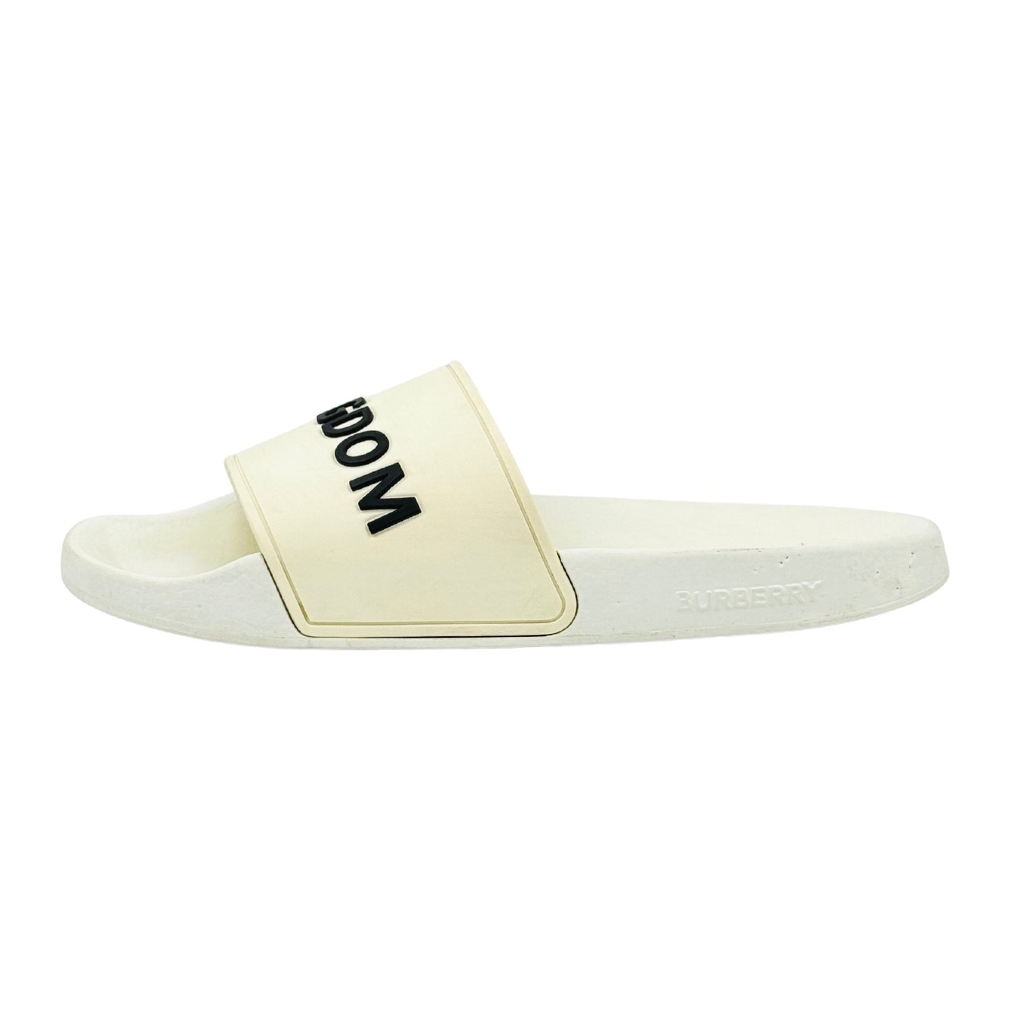Burberry Kingdom Motif White Slides (Size 39)