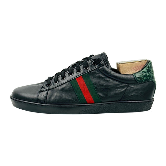 Gucci Leather Web Stripe Sneakers (Size 44) - 125375 A3NX0 3062