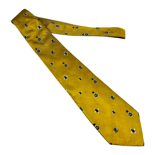 Etro Milano Golden Yellow 'Emblem Motifs' Tie (Size Regular)