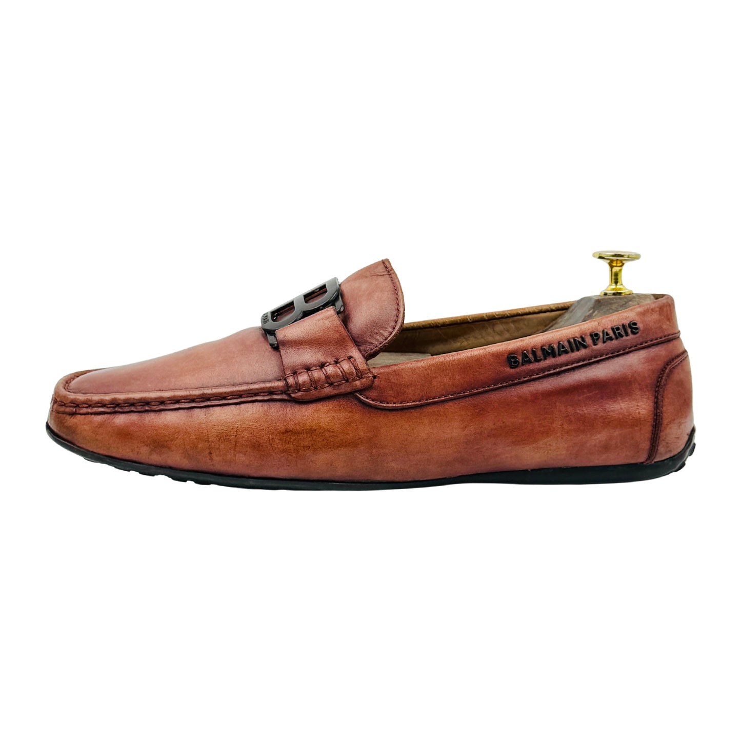 Balmain Paris B Monogram Brown Loafers (Size 42.5)