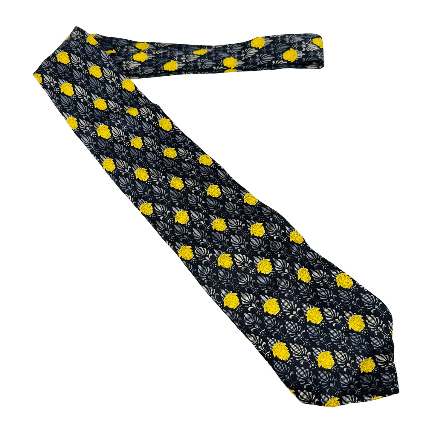 Versace Black 'Medusa Head Motifs' Silk Tie (Size Regular)