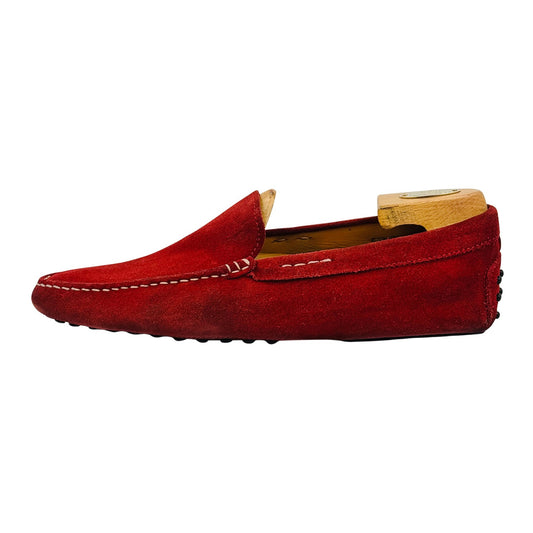 Tod's Red Suede Gommino Driving Loafers (Size 43/43.5)