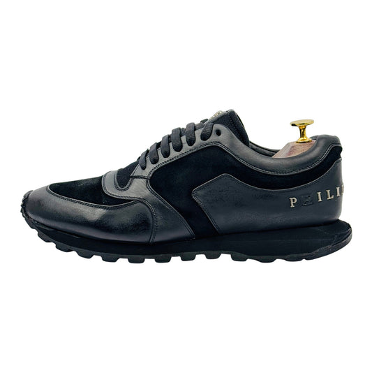 Philipp Plein Black Leather & Suede Sneakers (Size 43/43.5)