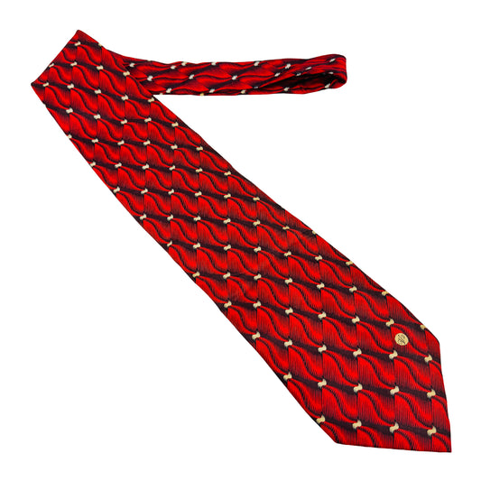 Versace Red Black 'Off-White Motifs' Tie (Size Regular)