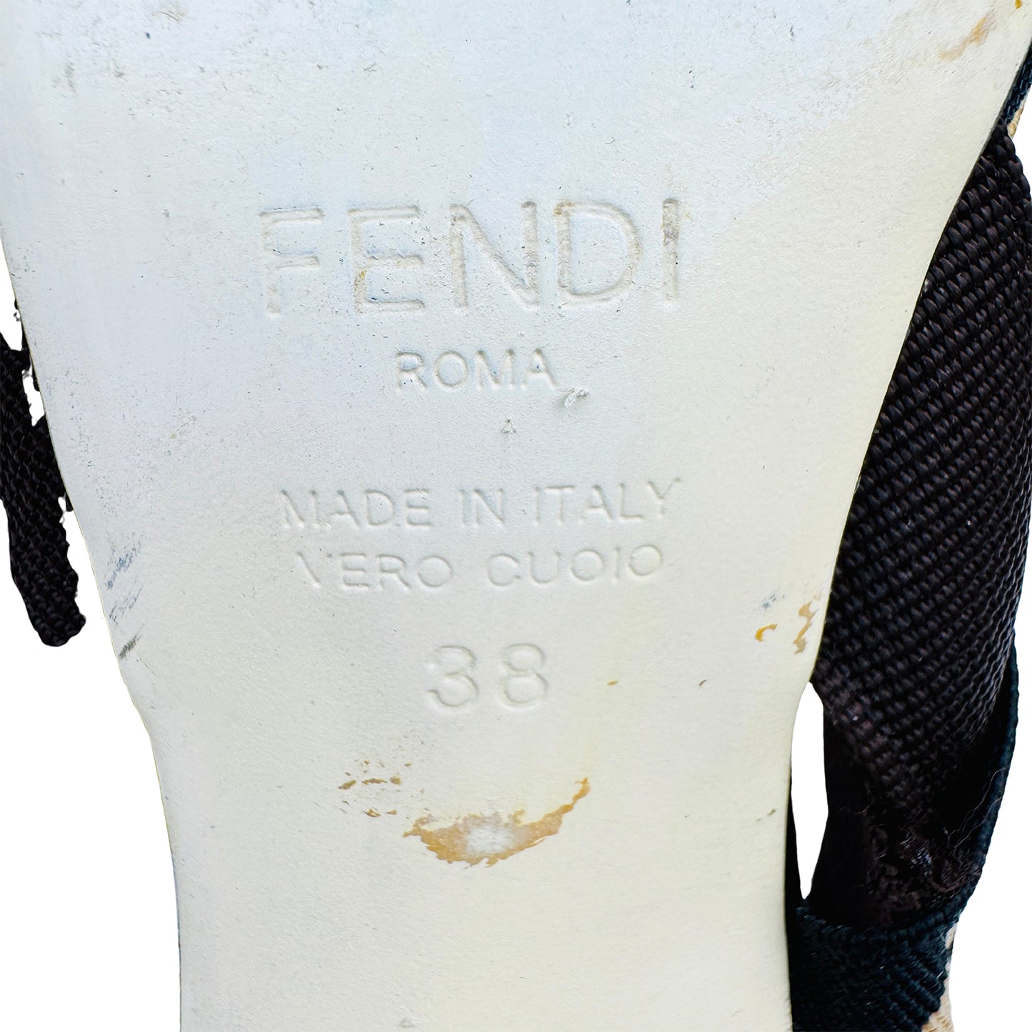Fendi Collibri Black Slingback Heels (Size 38)