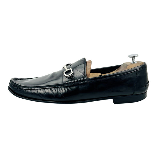 Gucci Men's Black Leather Horsebit Loafers (Size 45)
