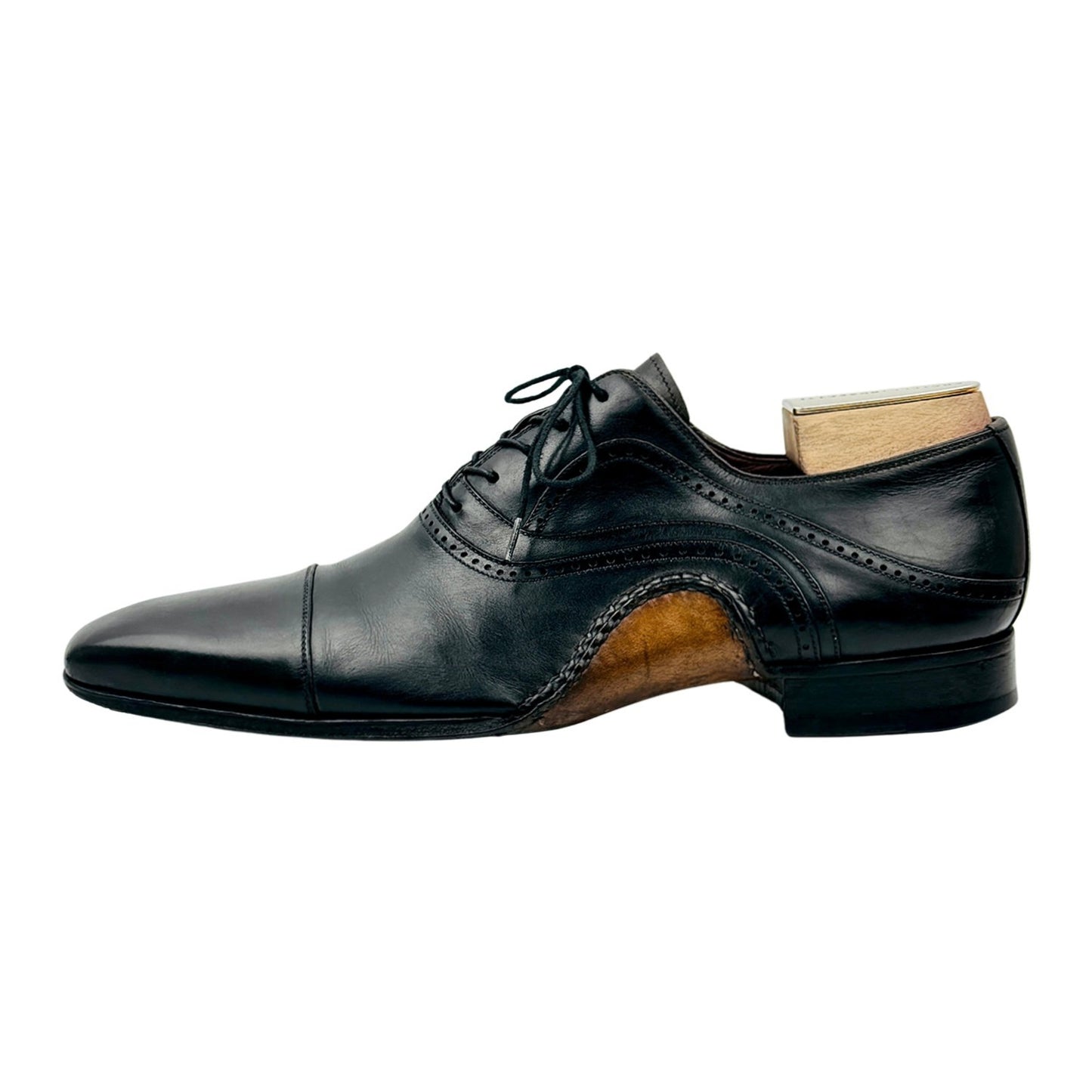 Magnanni Men's Black Leather Oxford Shoes (Size 44.5)