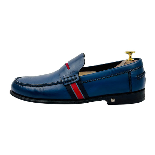 Louis Vuitton Men's Leather Penny Blue Loafers (Size 41/41.5)