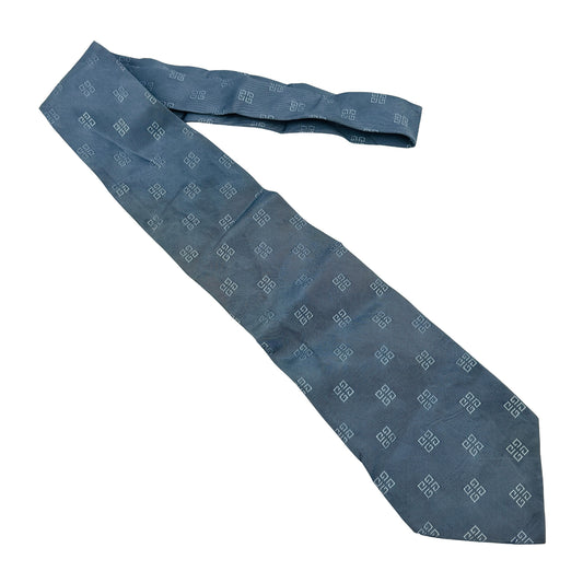 Givenchy Blue 'Woven Pattern' Silk Tie (Size Regular)
