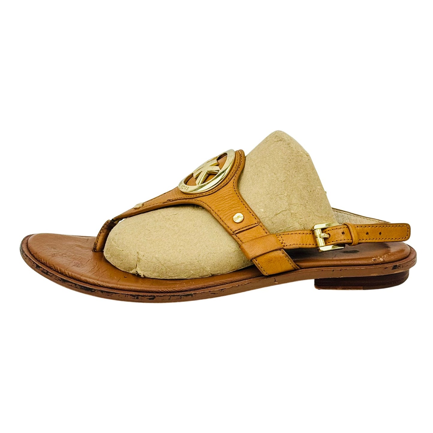 Michael Kors Aubrey Charm 'Tan' Thong Sandals (Size 39)