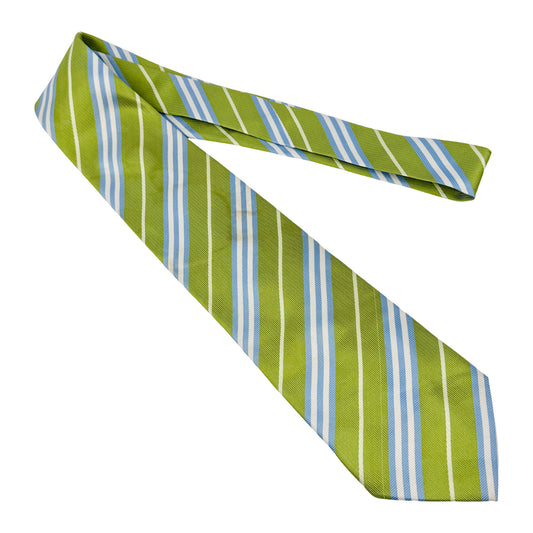 Burberry Green Base 'Diagonal Stripes' Tie