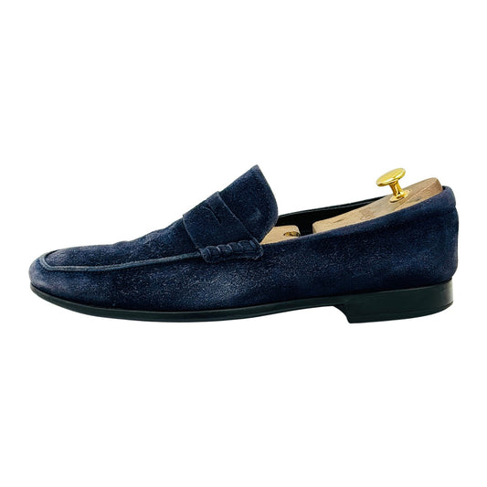 Tod's Men's Navy Suede Penny Loafers (Size 43)
