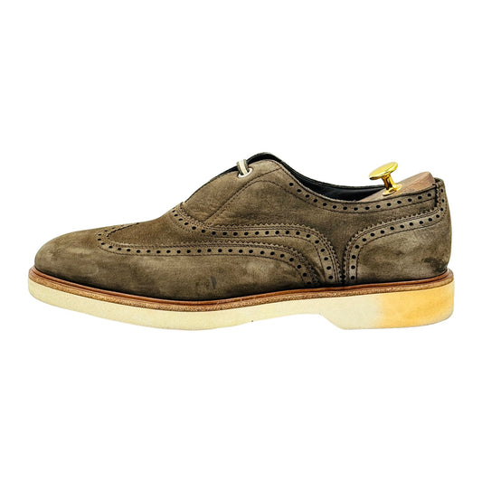 Salvatore Ferragamo Men's 'Olive Brown' Derby Shoes (Size 42.5)