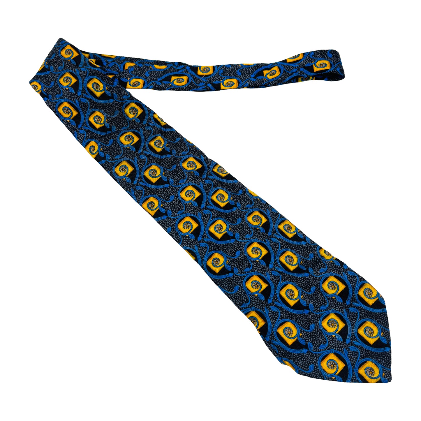 Givenchy Deep Navy Blue 'Geometric Swirl Pattern' Tie (Size Regular)