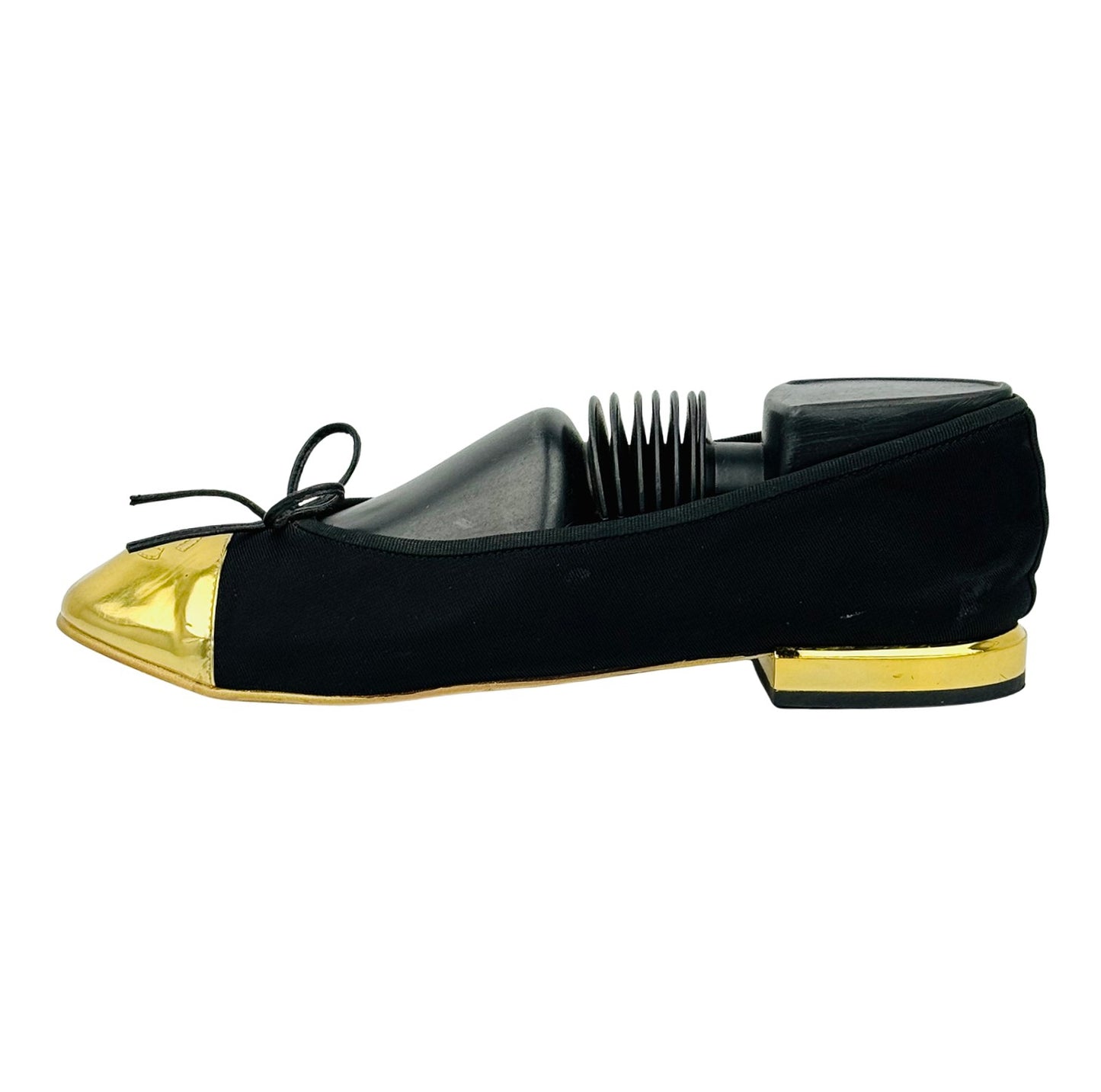 Chanel 'Black Gold' Cap Toe Ballet Flats (Size 39)
