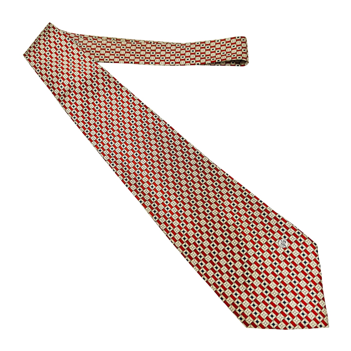 Versace Beige 'Geometric Pattern' Tie (Size Regular)