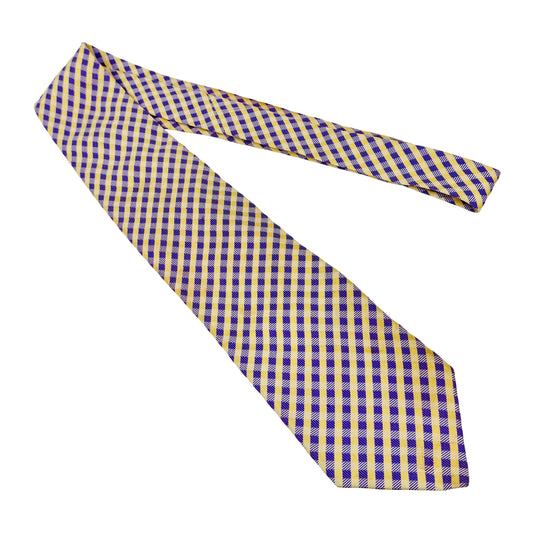 Burberry Yellow Purple 'Diagonal Plaid Pattern' Tie