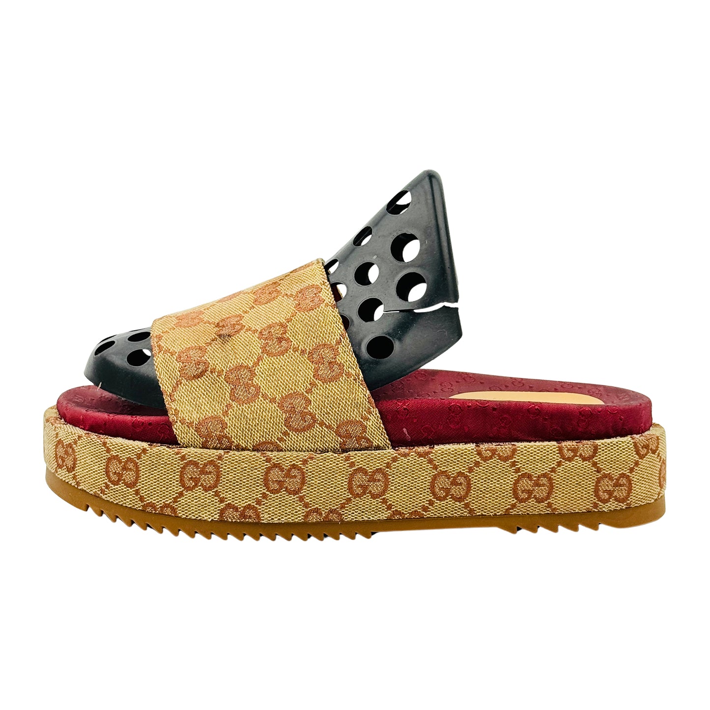 Gucci Angelina GG Supreme Platform Slides (Size 39)