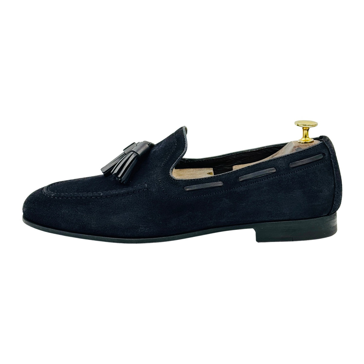 Zara Dark Navy Suede Tassel Loafers (Size 43)