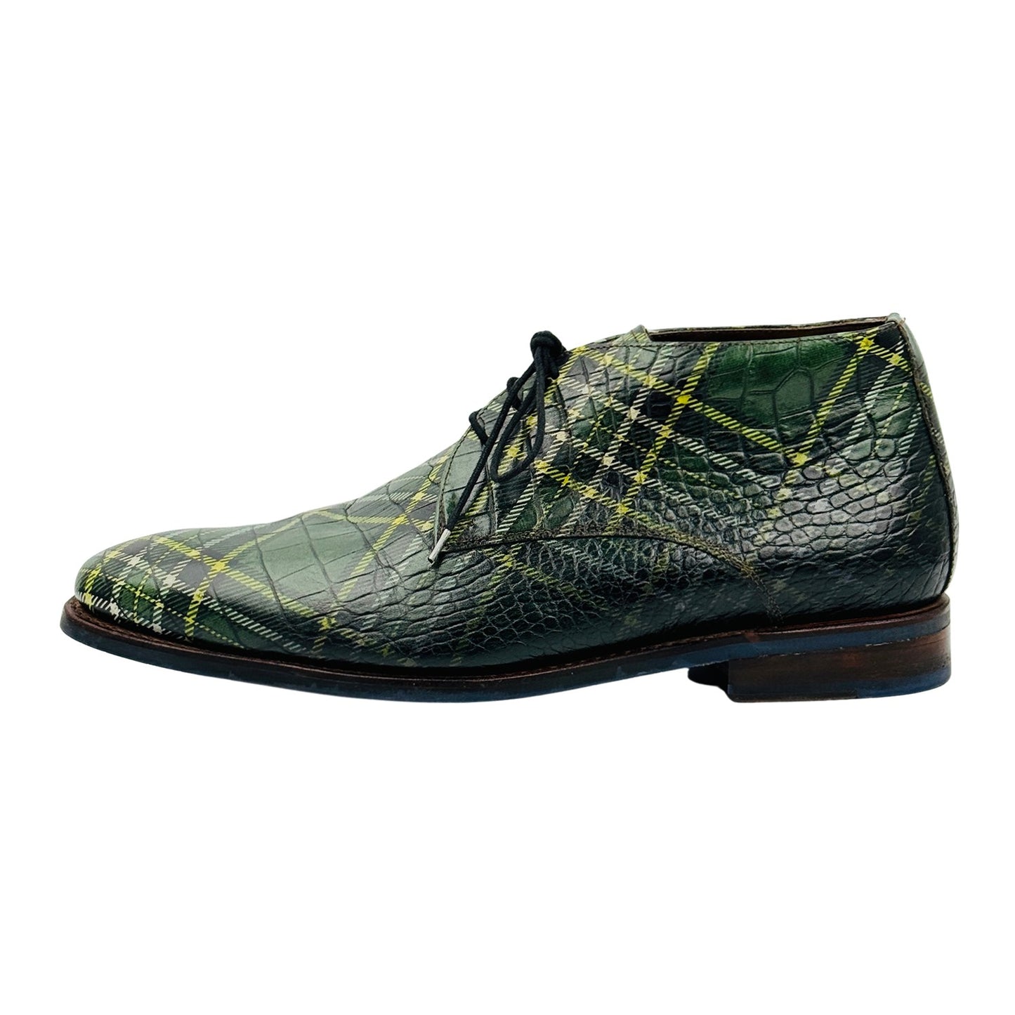 Floris van Bommel Men's Crocodile Textured Derby Shoes (Size 42.5)