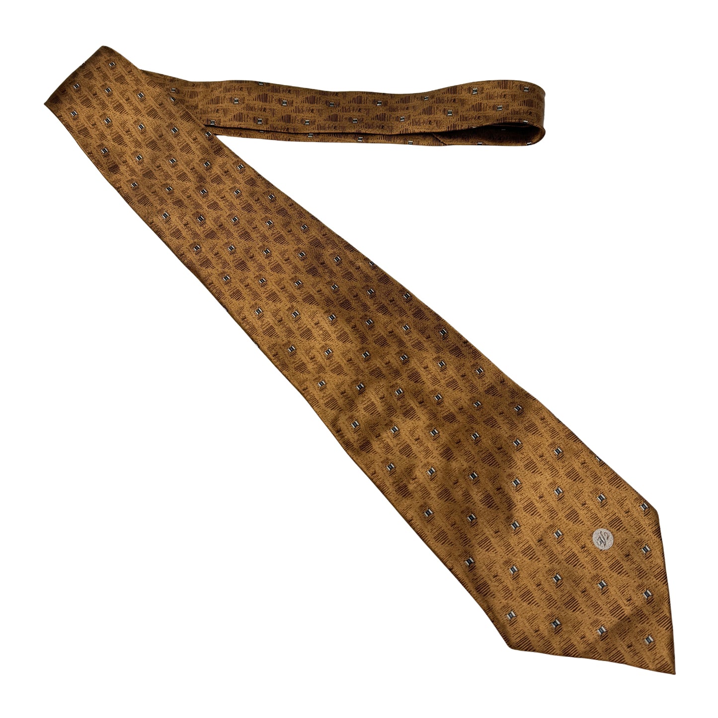 Versace Bronze 'Square Motifs' Silk Tie (Size Regular)