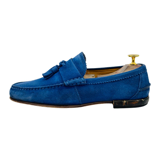 Gucci Men's Horsebit Blue Suede Loafers (Size 41/41.5)