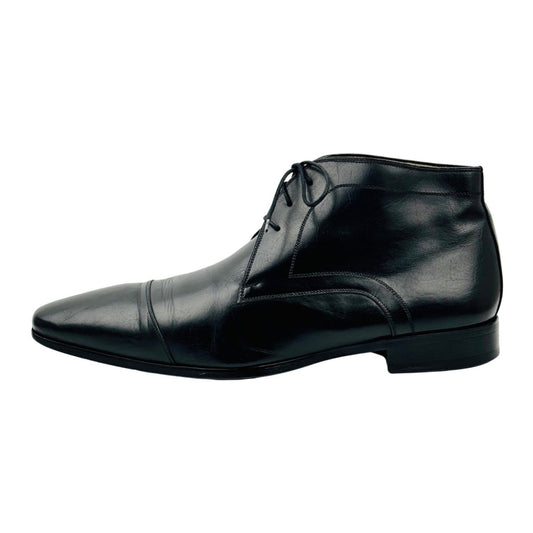 Magnanni Black Leather Cap Toe Chukka Boots (Size 44)