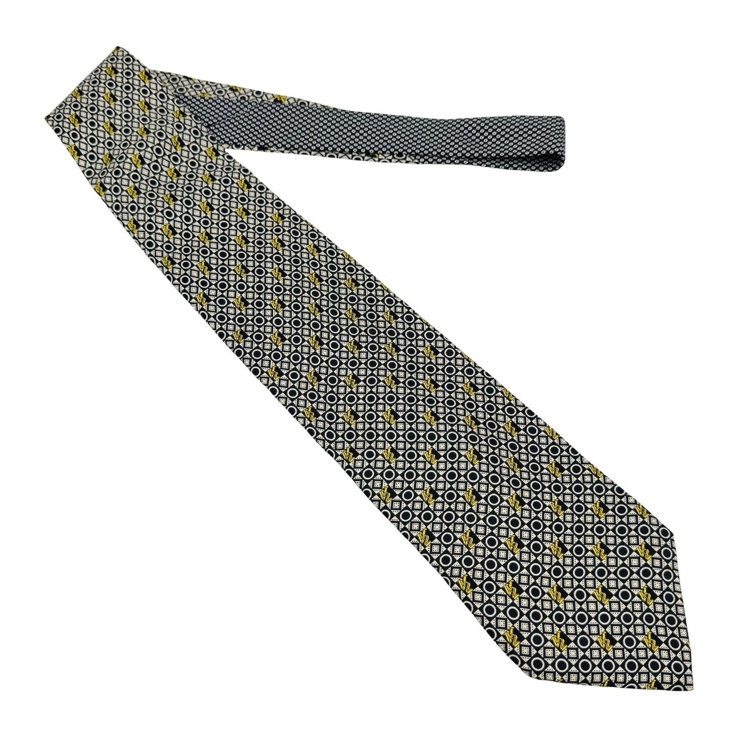 Versace Black 'Geometric Print' Tie (Size Regular)