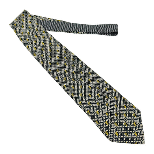 Versace Black 'Geometric Print' Tie (Size Regular)