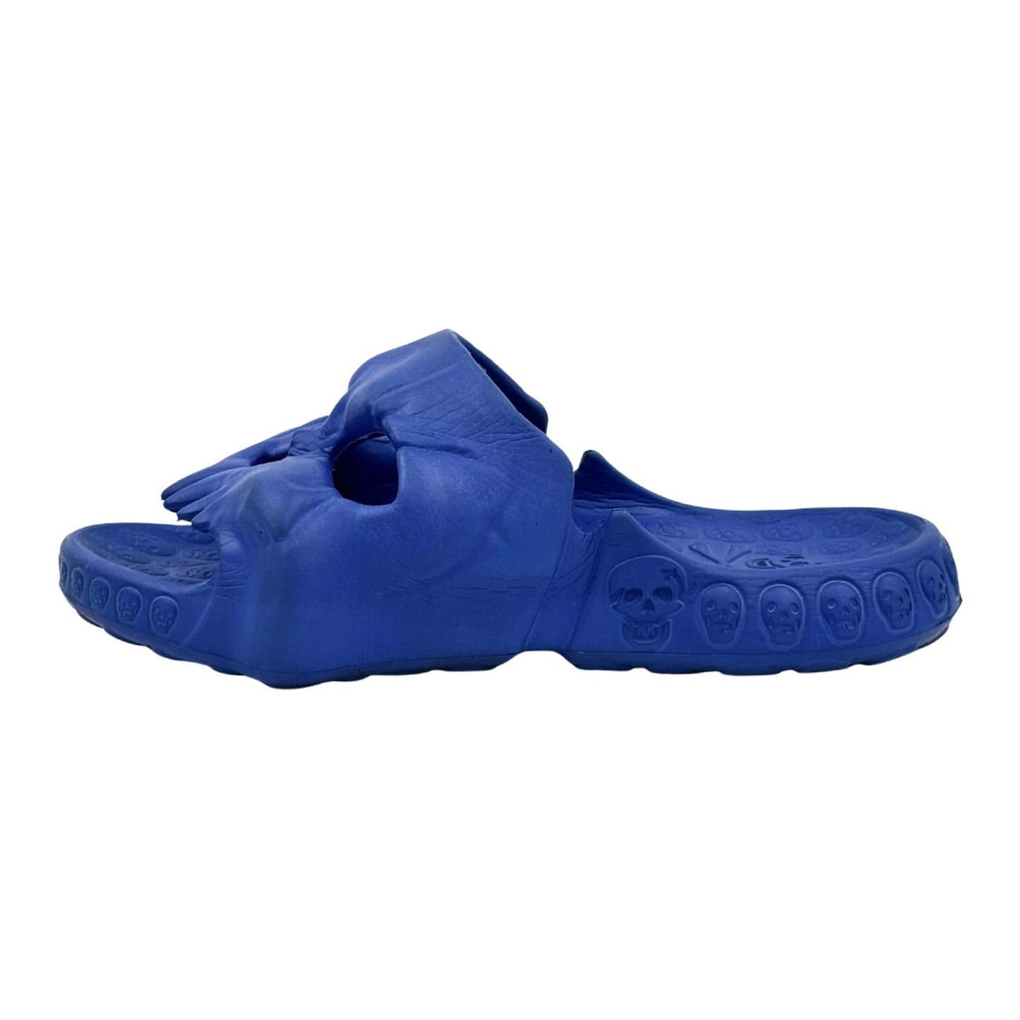 North Royal Draven Skull Blue Slides (Size 42.5)