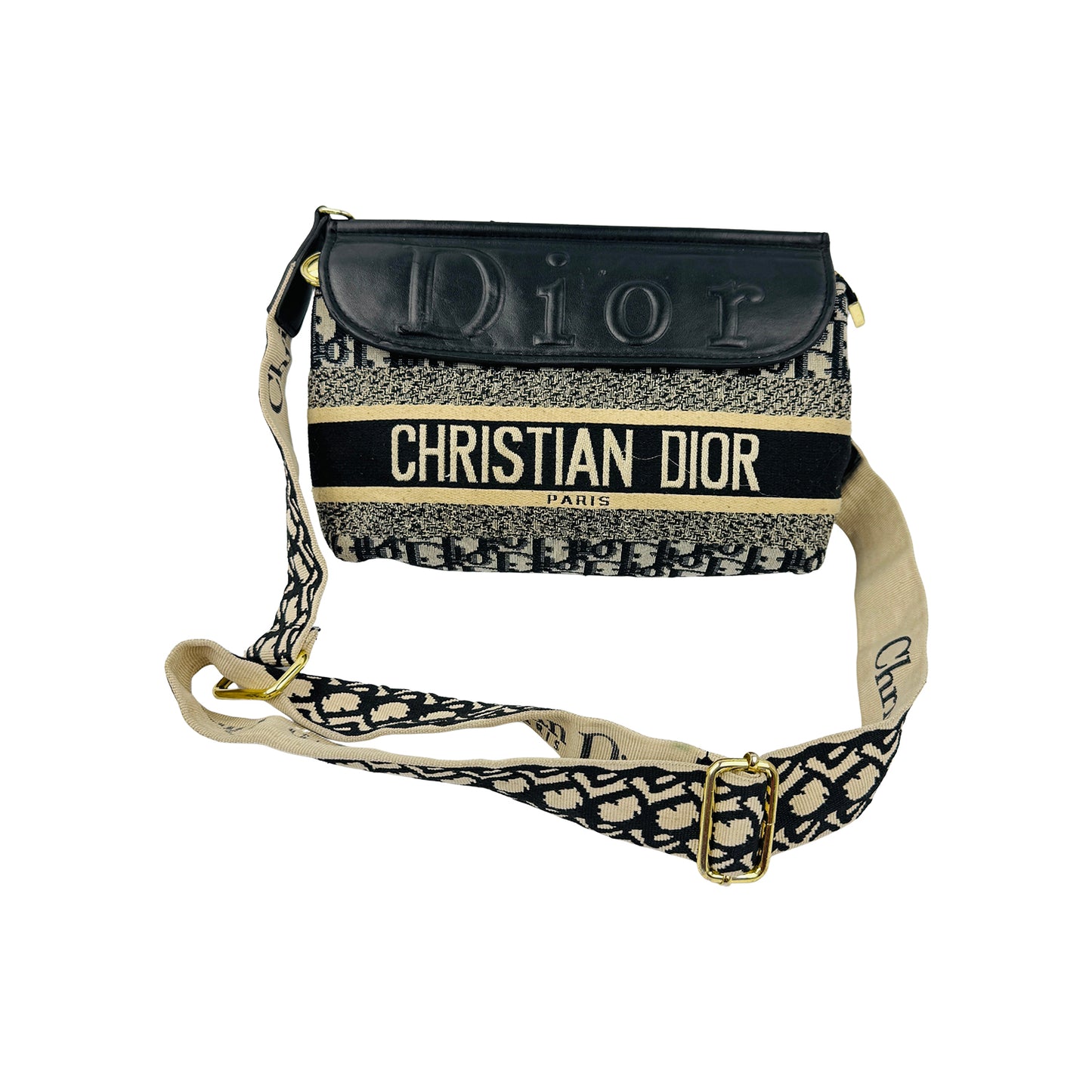 Christian Dior Diorcamp Messenger 'Beige Black' Hand Bag