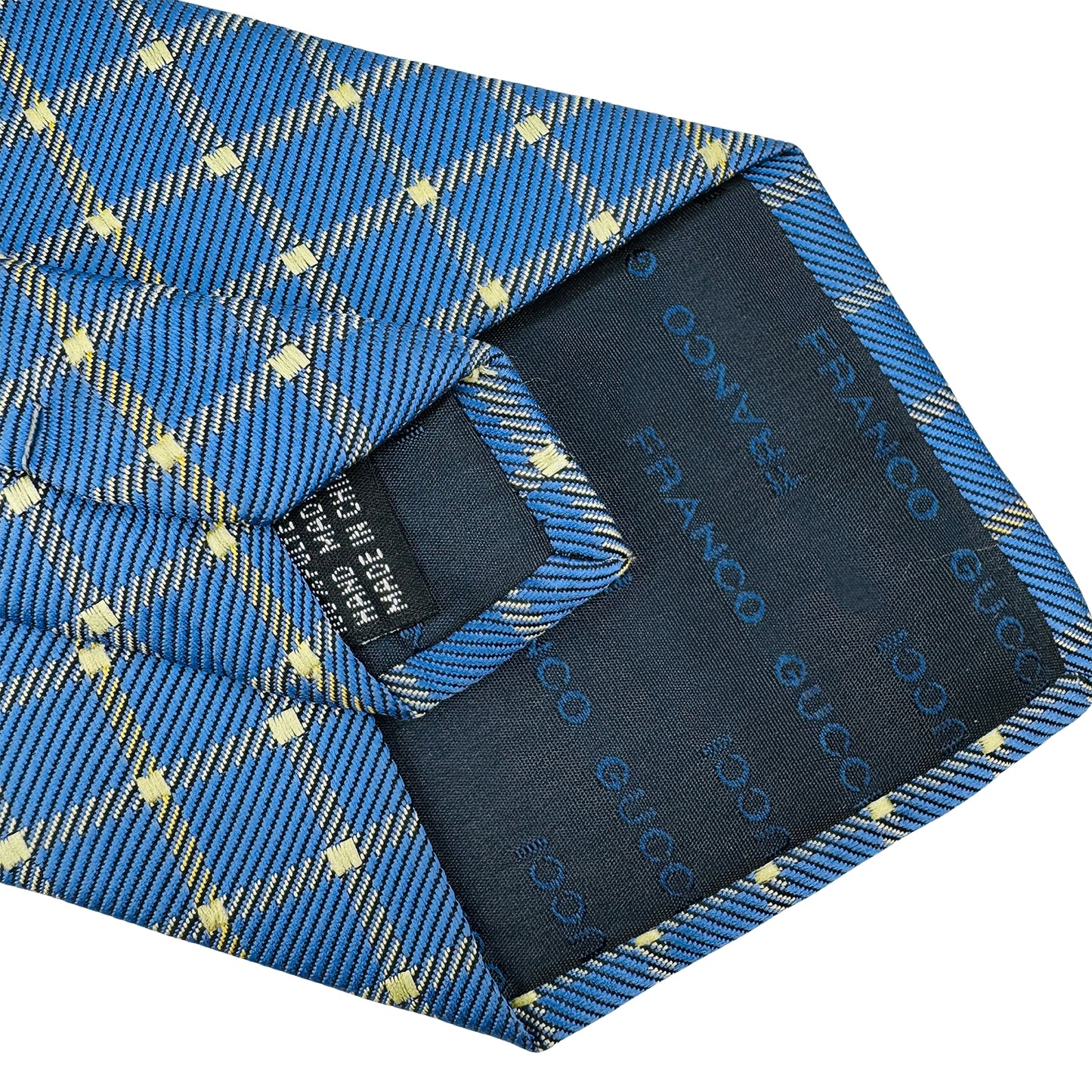 Gucci Blue 'Check Pattern' Tie (Size Regular)