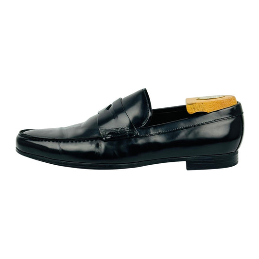Prada Men's Black Leather Penny Loafers (Size 42.5/43)
