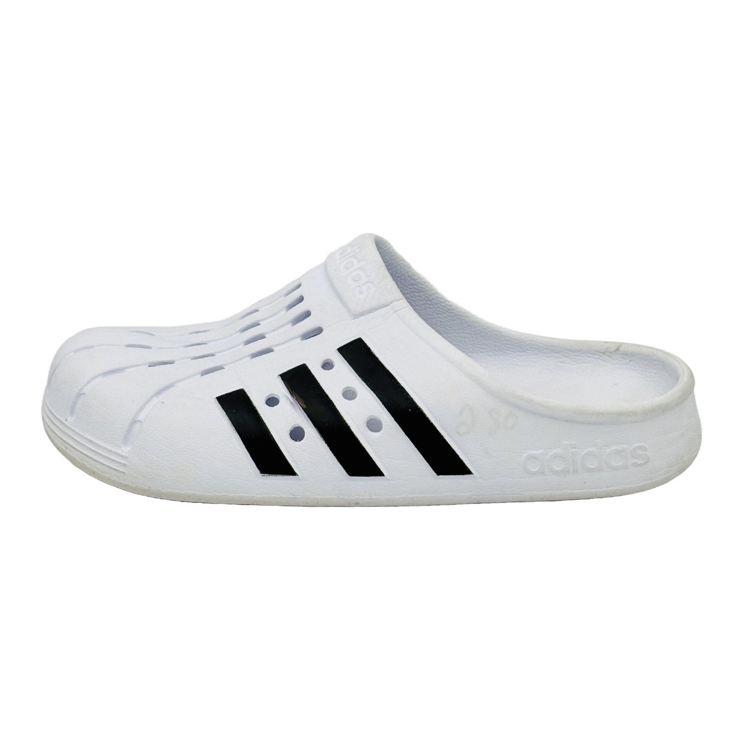 Image of Adidas Adilette White Clogs (Size 39/40) - FY8970