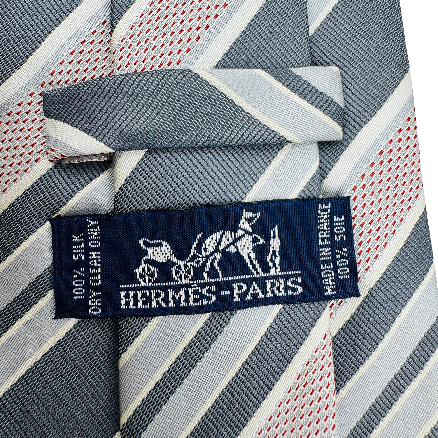 Hermès Slate Gray 'Diagonal Stripes' Tie (Size Regular)