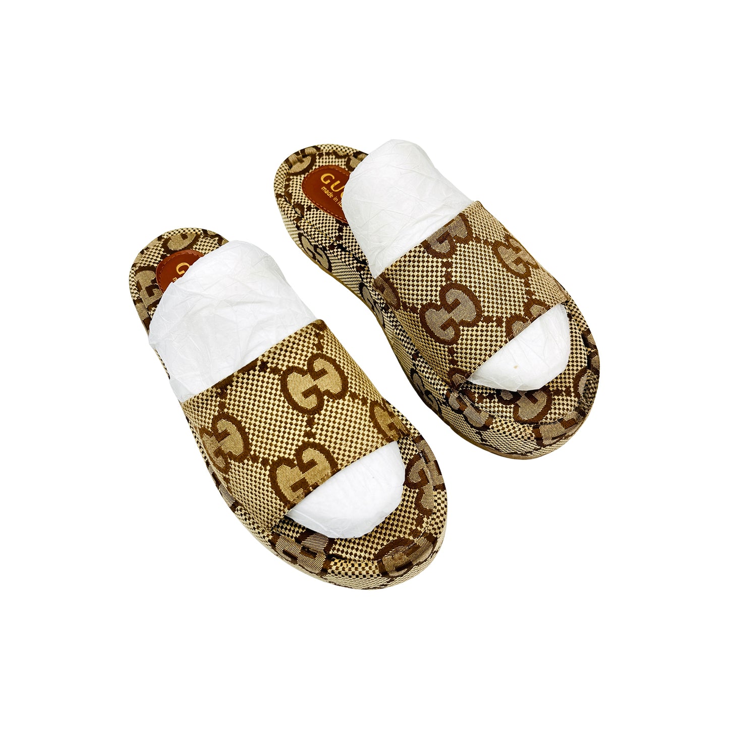 Gucci Angelina Maxi GG Canvas Slides (Size 40/40.5)