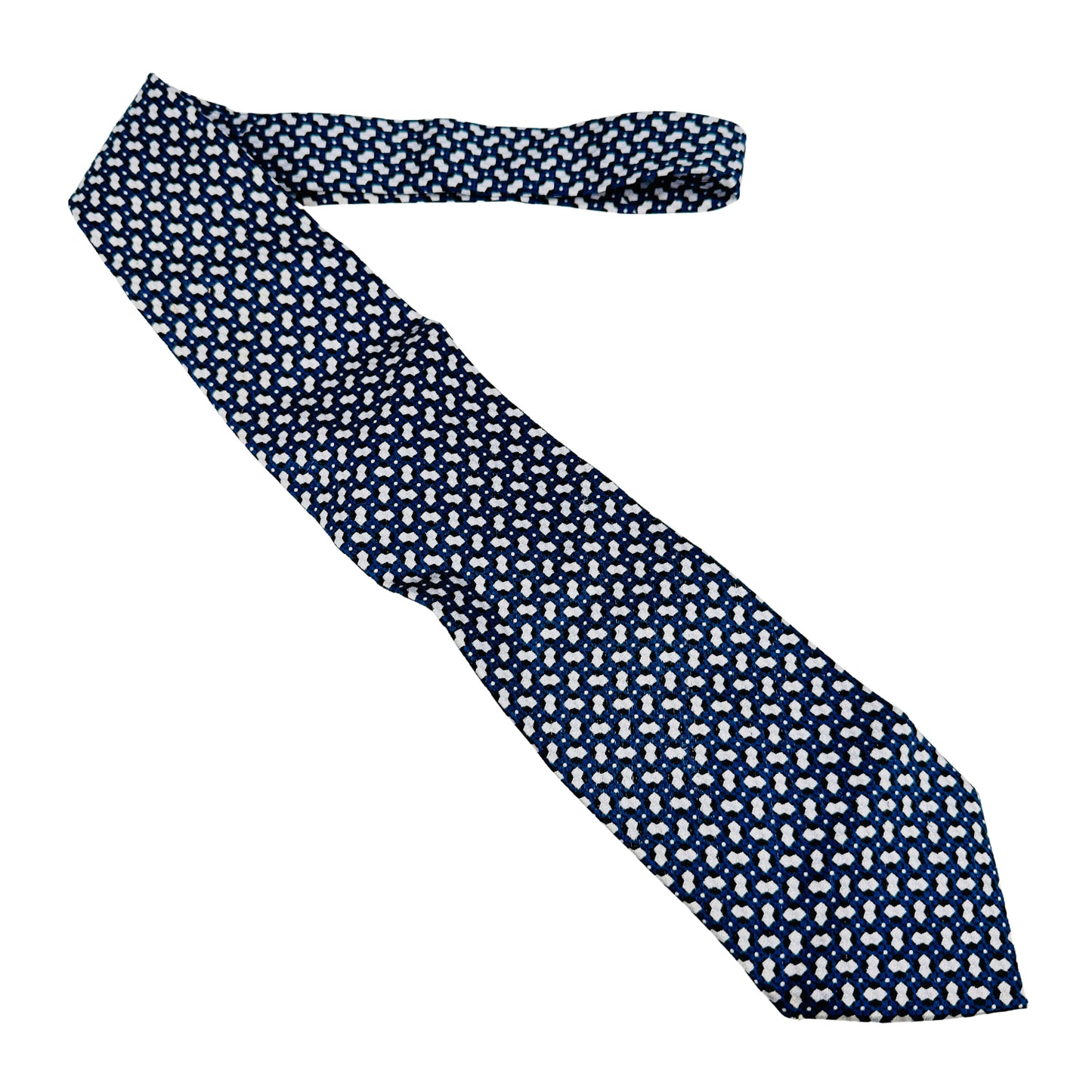 Giorgio Armani Blue 'Geometric Pattern' Silk Tie (Size Regular)