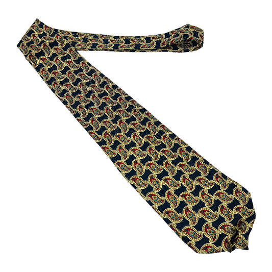 Christian Dior Navy 'Paisley Pattern' Tie (Size Regular)