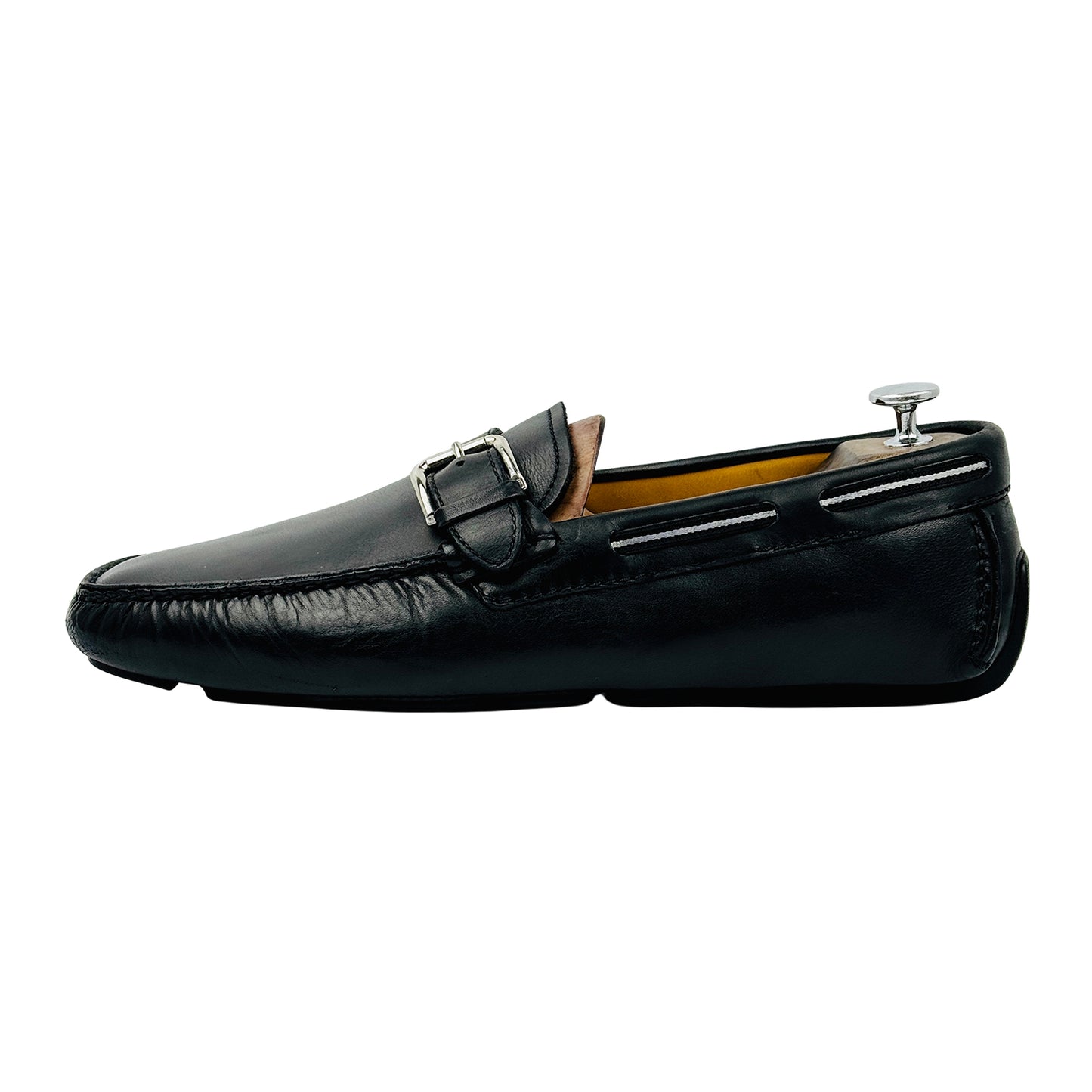 Bally Men's Black Leather Buckle Loafers (Size 44.5/45)
