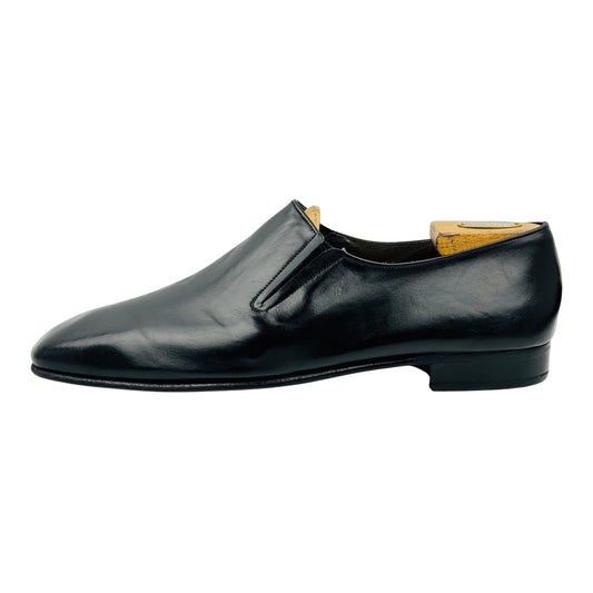 Bally Men's Black Polished Leather Loafers (Size 44)