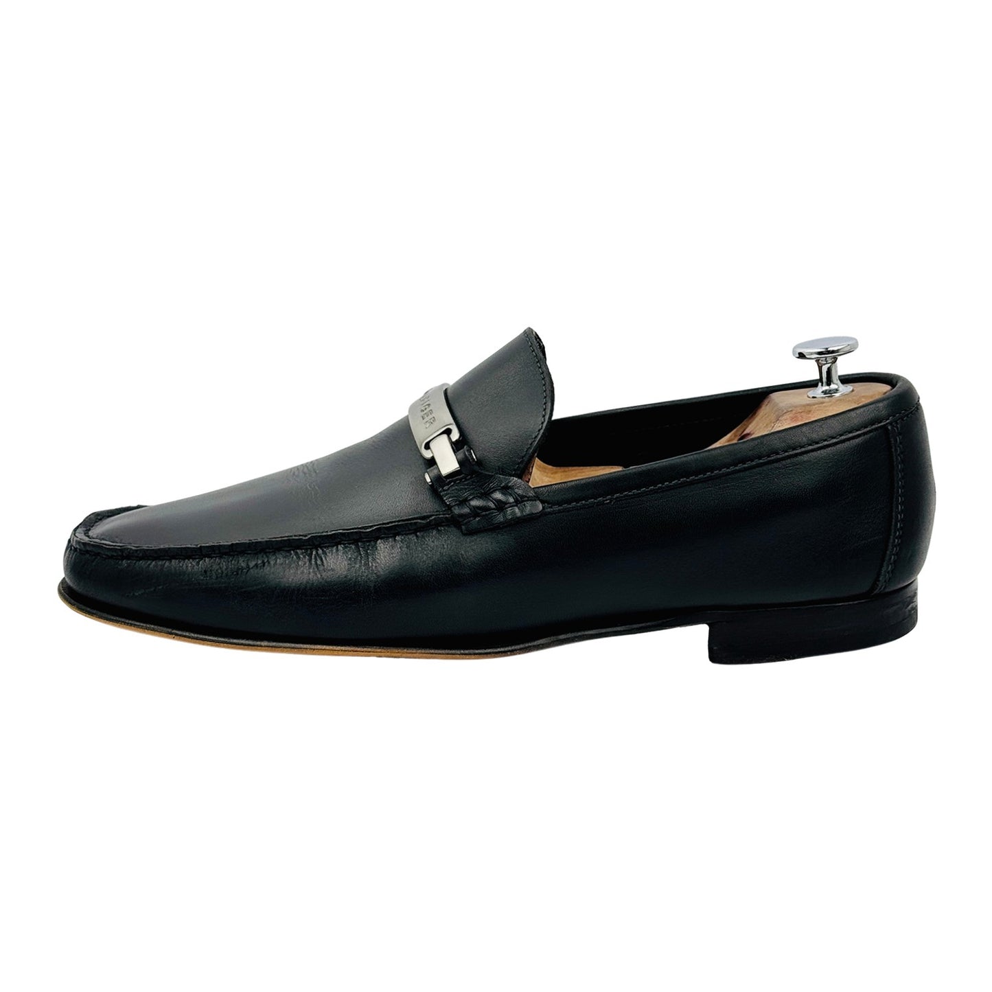 Tommy Hilfiger Men's Black Leather Bit Loafers (Size 44)