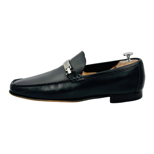 Tommy Hilfiger Men's Black Leather Bit Loafers (Size 44)