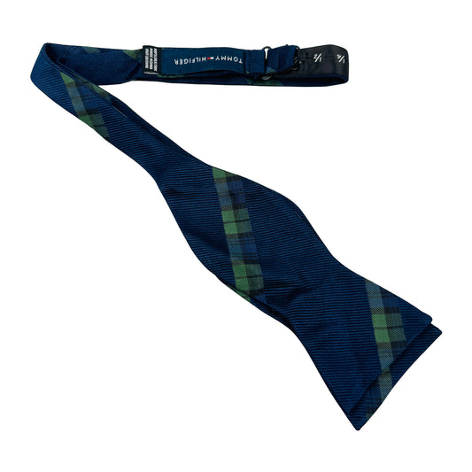 Tommy Hilfiger Dark Navy 'Plaid Stripes' Bow Tie (Size Regular)