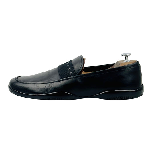 Prada Men's Black Leather Loafers (Size 43.5)