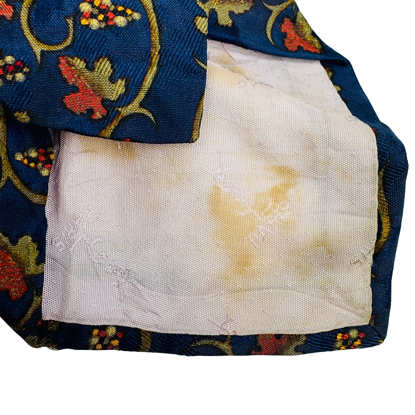 Yves Saint Laurent Deep Navy 'Vine Motifs' Tie (Size Regular)