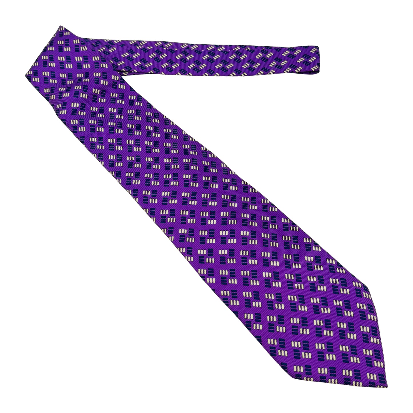 Yves Saint Laurent Purple 'Geometric Pattern' Tie (Size Regular)